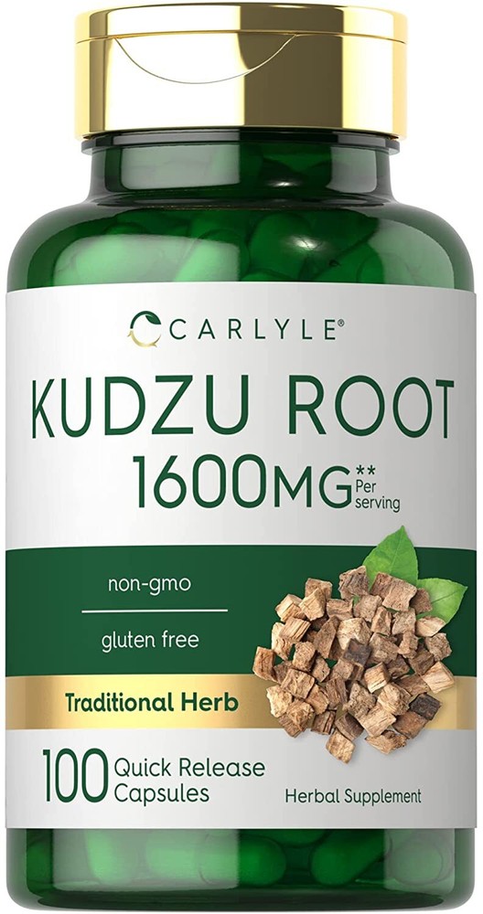Kudzu Root  1600mg | 100 Extract Capsules | Non-GMO and Gluten Free | by Carlyle