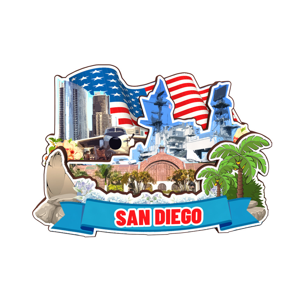 San Diego California USA Refrigerator magnet 3D travel souvenirs wood craft
