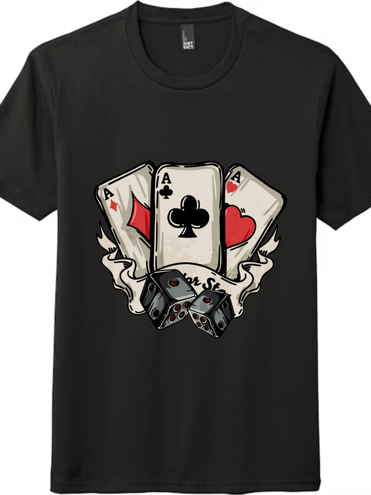 Casino Poker Aces Dice T-Shirt - Vintage Game Unisex Tee