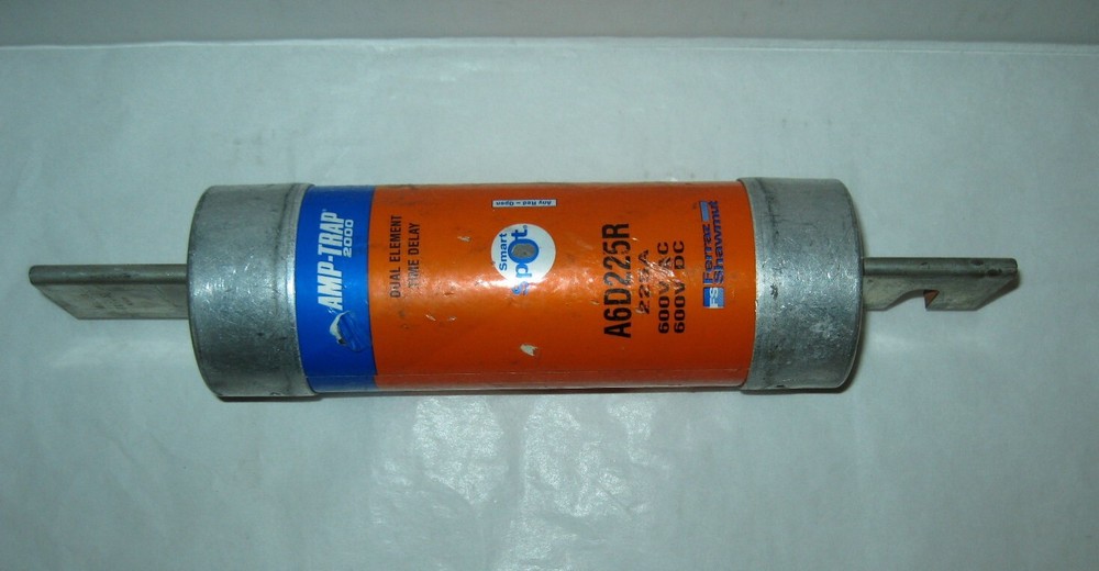 Ferraz Shawmut A6D225R, 225A, 600V Amp-Trap 2000, Smart Spot Fuse Tested