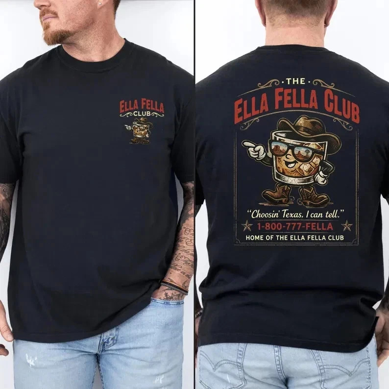 Ella Fella Club Cowboy Whiskey Shirt Western Tee