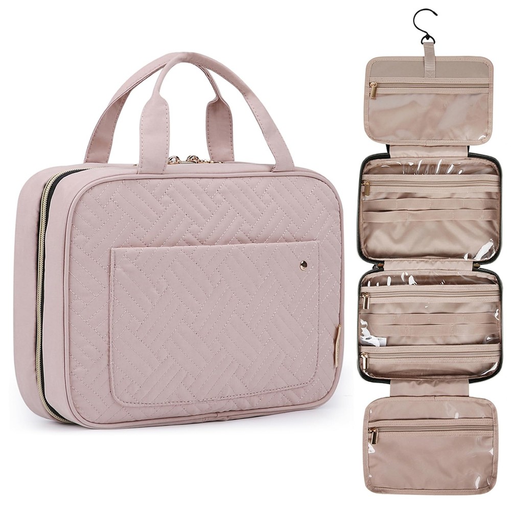 BAGSMART Water-Resistant Hanging Toiletry Bag for Travel & Makeup
