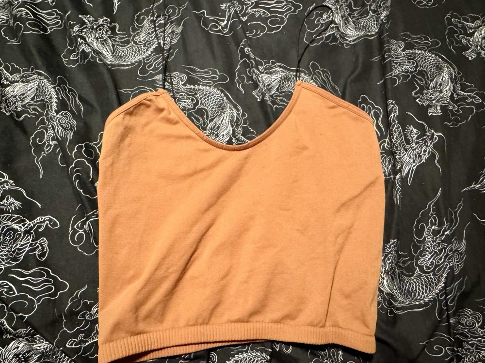 Free People Intimately Copper Skinny Strap Seamless Brami Crop Top XS/S layer