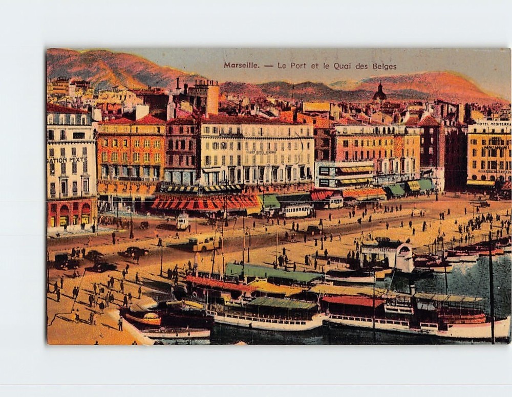 Postcard Le Port et le Quai des Belges Marseille France