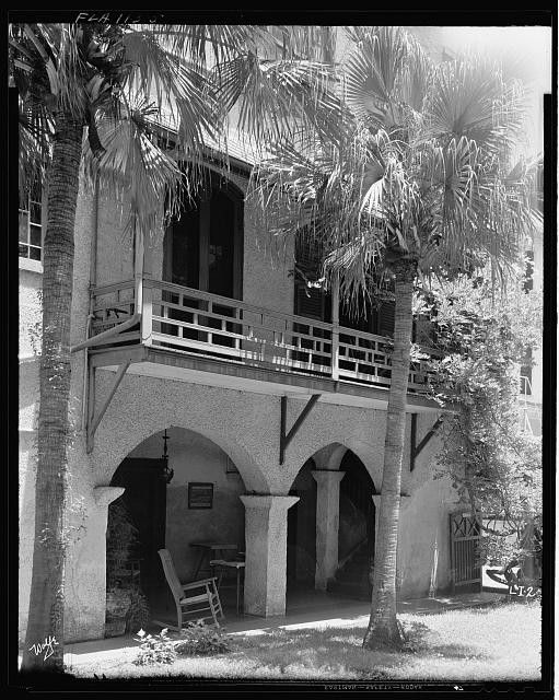 St Augustine Florida Lindsay House 1930s St George Street Arches Palm Trees