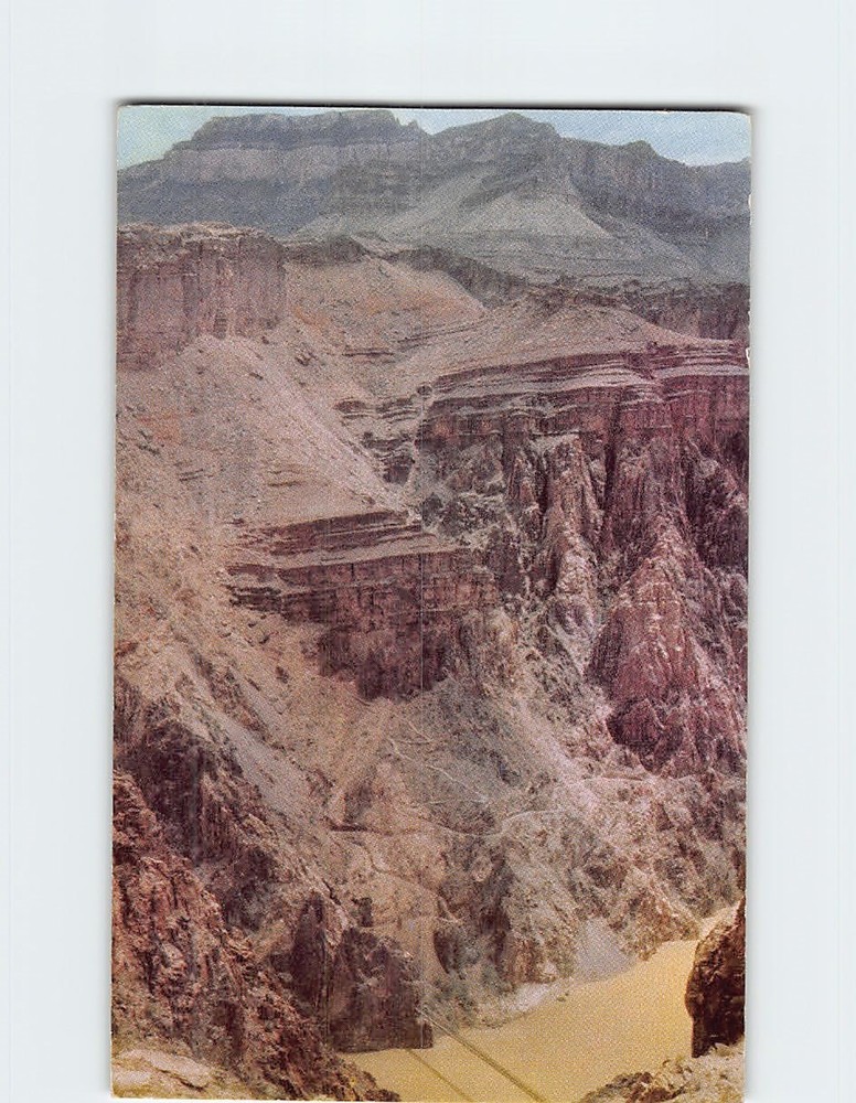 Postcard Kaibab Suspension Bridge Grand Canyon National Park Arizona USA