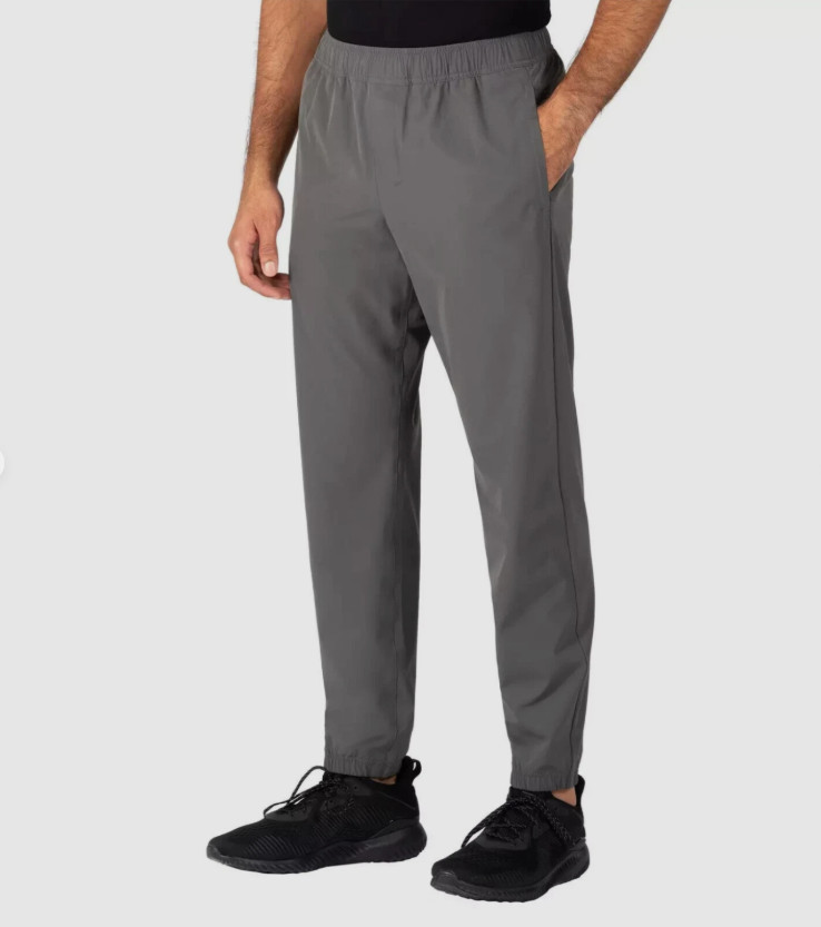 Soybu Men’s Woven Jogger Activewear Pant Zip Pocket Water-Resistant Gray Size XL