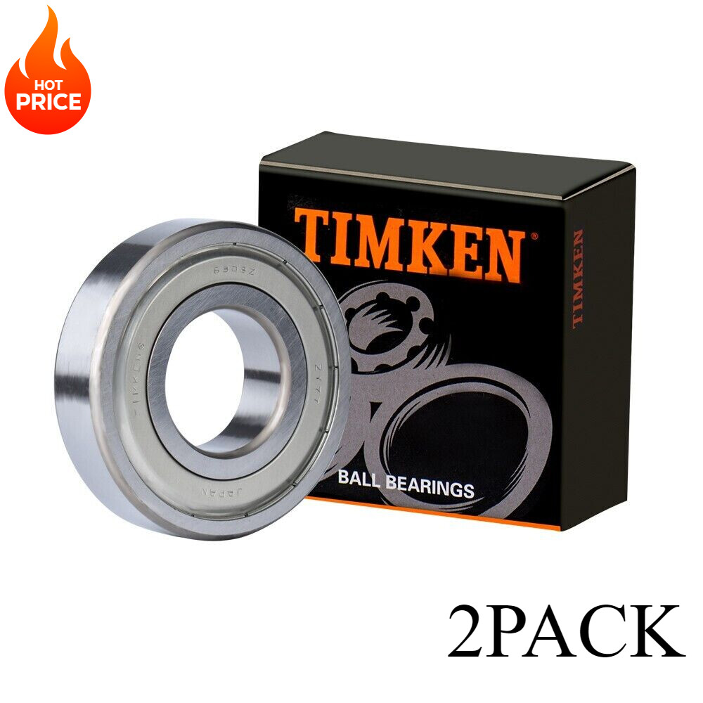 2PACK TIMKEN 6308-ZZ 40x90x23mm Double Seal Ball Bearings 6308ZZ USA Brand
