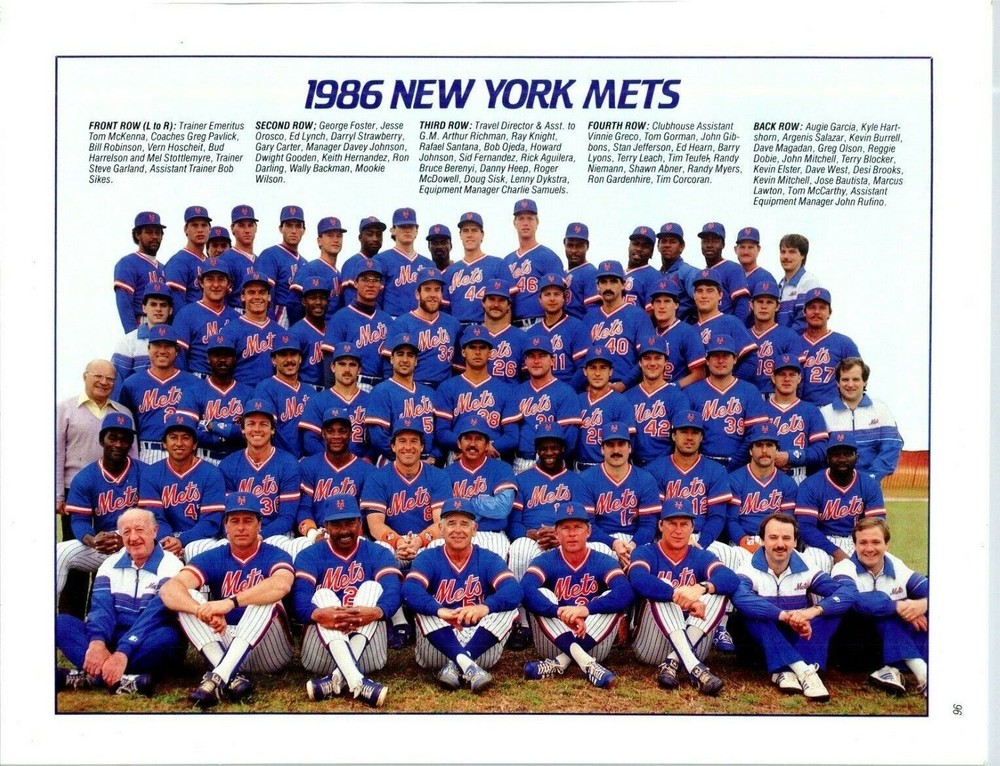 1986 New York Mets World Series Champions Baseball 8x10 Picture Celebrity Print