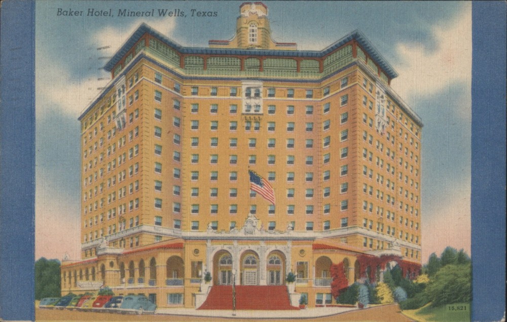 Mineral Wells, Texas TX Baker Hotel Teich 1941 Original Vintage Postcard