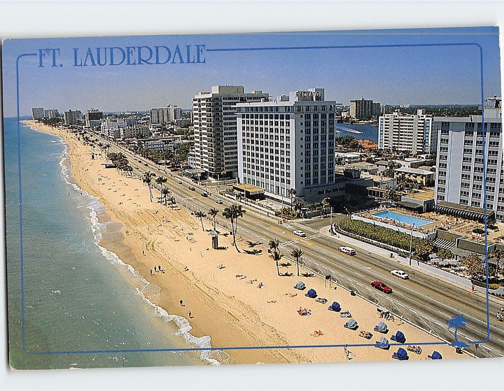 Postcard Aerial view Fort Lauderdale Florida USA