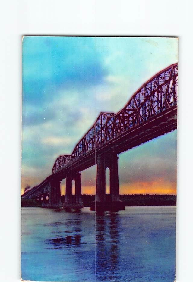 Postcard Huey P. Long Bridge Mississippi River New Orleans Louisiana USA