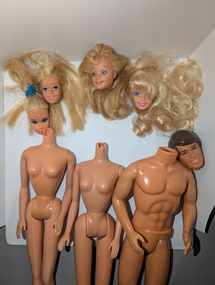 Vintage Barbie Ken Doll Parts Heads Bodies For Remake Or Crafts