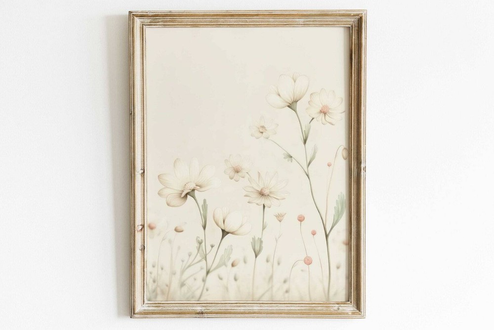 Wildflower Nursery Wall Decor Vintage Floral Wall Art Vintage Botanical Art