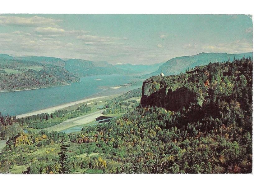Vintage Chrome Postcard Vista House Crown Point Columbia River Oregon  011008