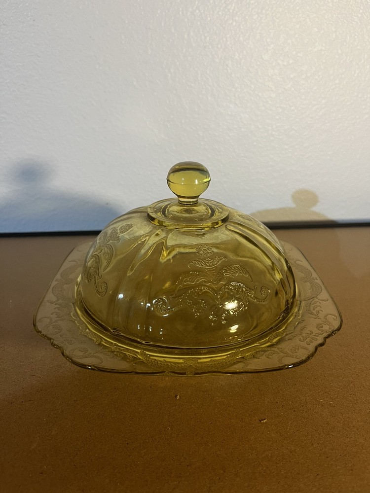 Vintage Federal Glass Amber Butter Dish American Home Collection  