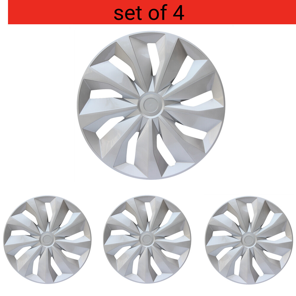 R13 13 Inch 4-Piece Snap-On Silver Wheel Hubcaps for Tires