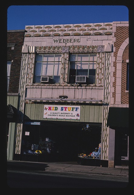 DeKalb Illinois Wedberg Building terra cotta detail Lincoln Highway 2003