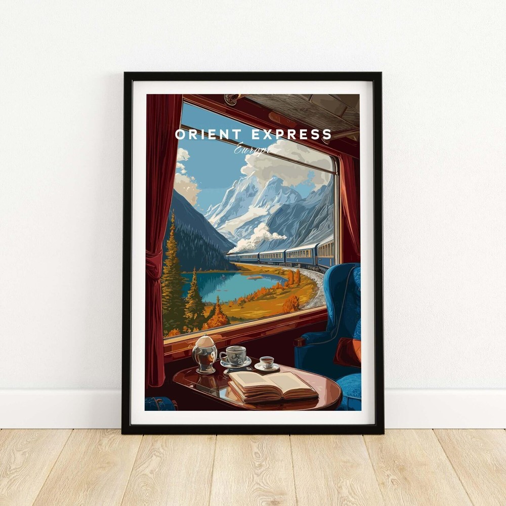 Orient Express Poster, Vintage Train Travel Wall Art Decor