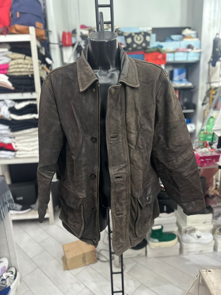 James Dillon Men's Genuine Leather Jacket Size M Brown LLV702