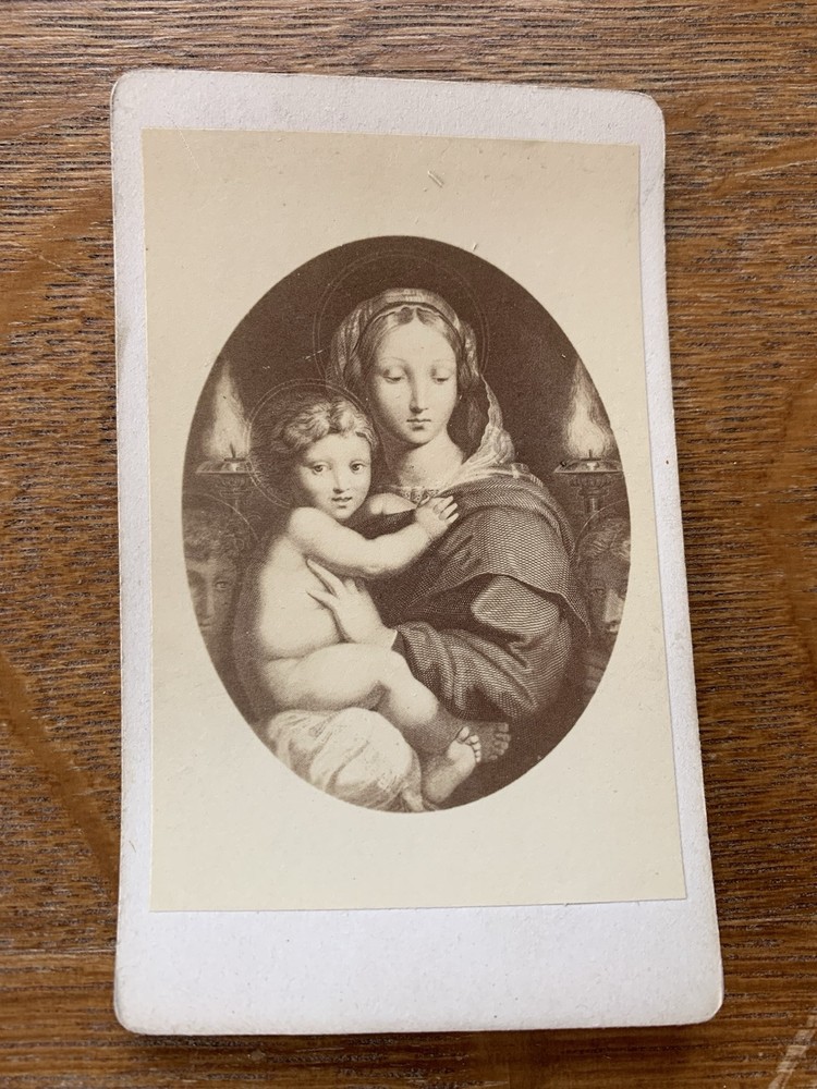 Antique CDV Carte De Visite Madonna And Child By Raphael