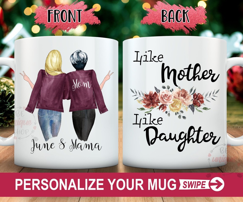 Taza de café personalizada regalo día de la madre de su hija mejor mamá del mundo como
