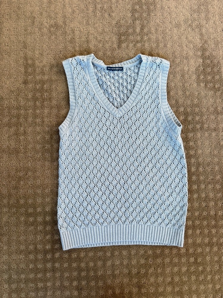 Brandy Melville Light Blue Knit Sleeveless Sweater Vest