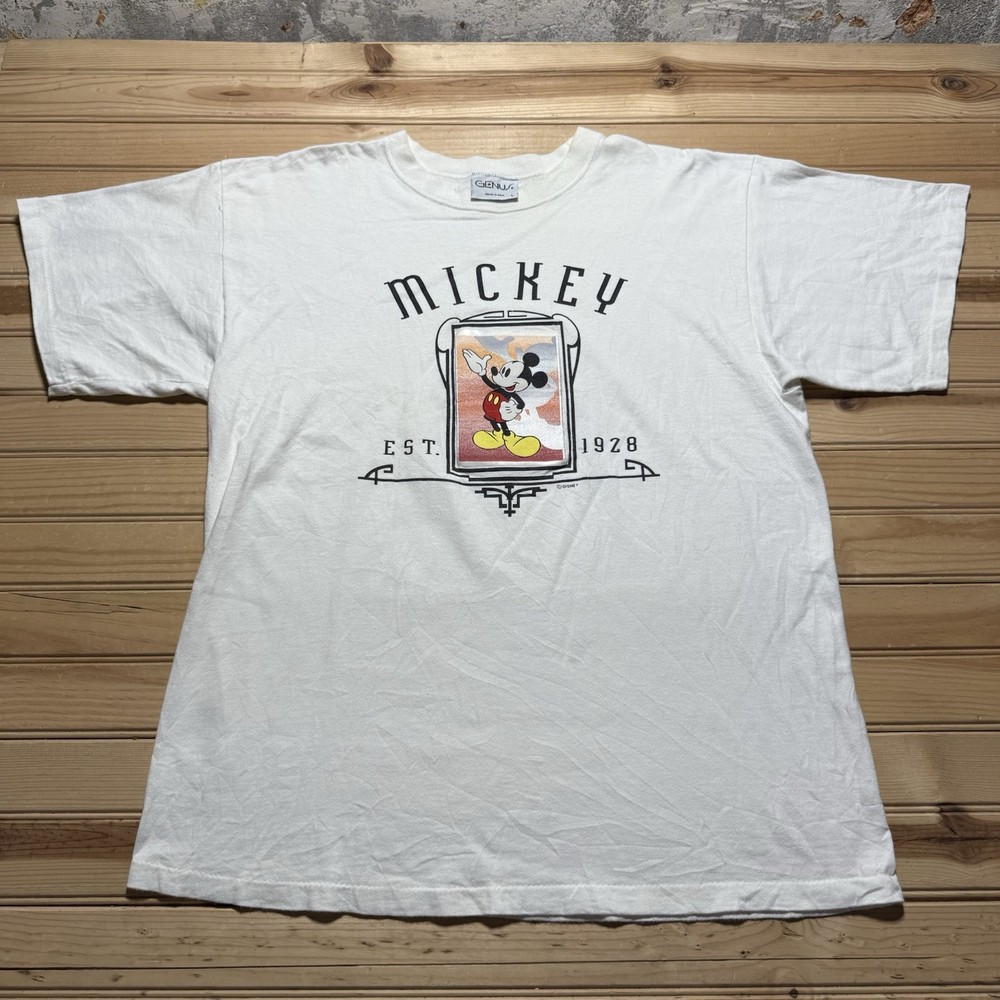 Vintage 90s Disney Mickey Mouse Holographic Style Cartoon Shirt Size Large
