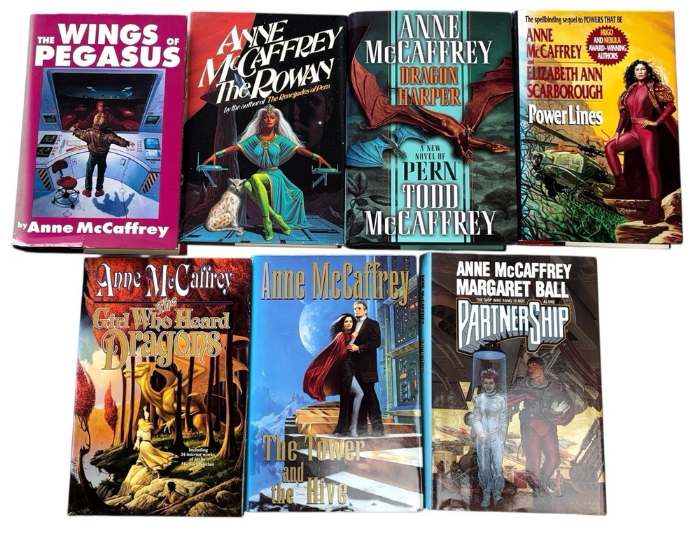 Mix Lot 7 Anne McCaffrey Books HC DJ The Rowan Dragon Harper Wings of Pegasus VG