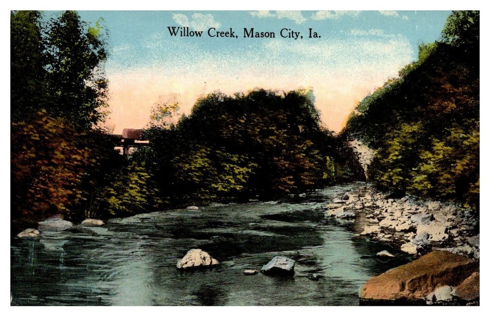 c1910 Rushing Waters Of Willow Creek Mason City Iowa Vintage Postcard