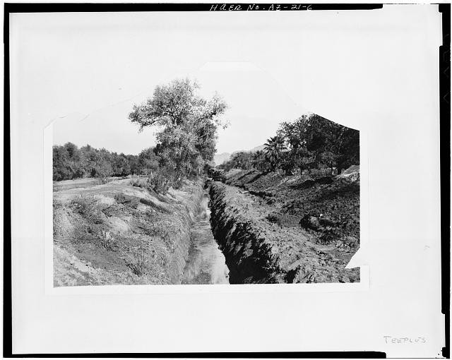 Photo:Phoenix Arizona 1922 Old Crosscut Canal Salt River Drain View West