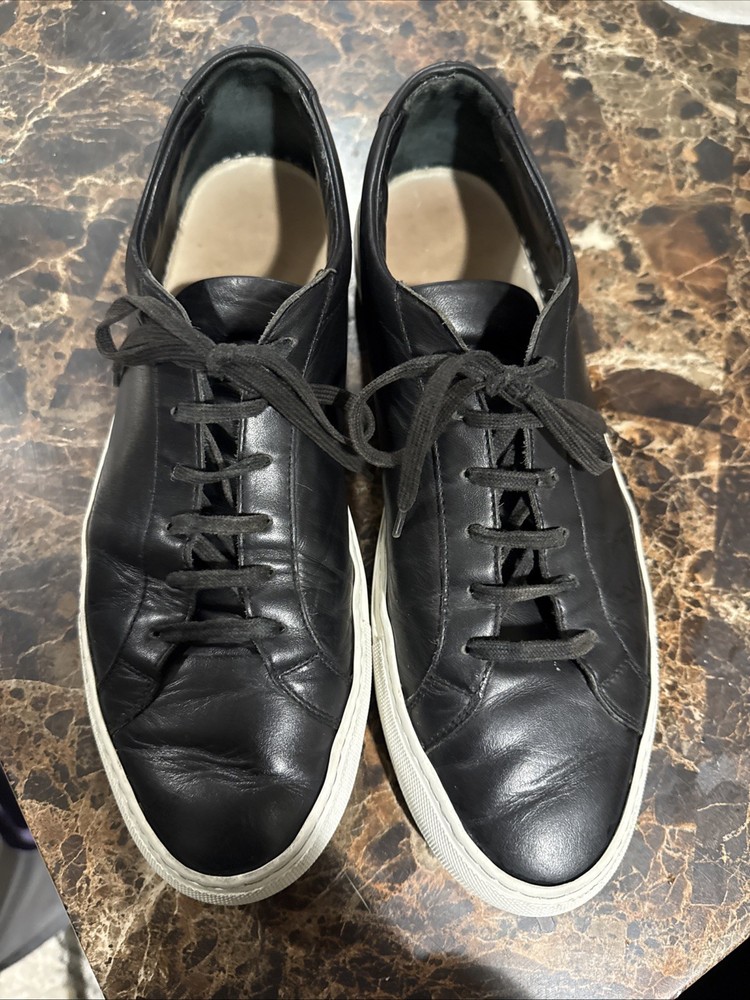 Common Projects Achilles Low Black 45 EU 12/12.5 US Mens 1658-image