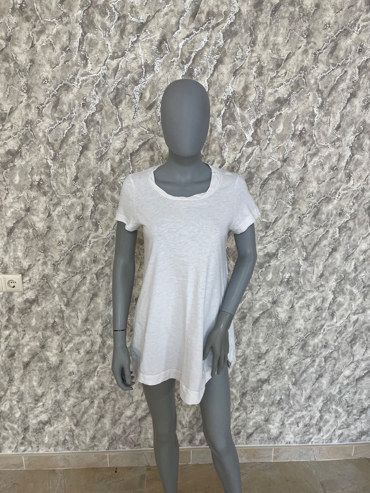 Rundholz Black Label  Women’s White Asymmetrical Cotton Tunic Top Size S