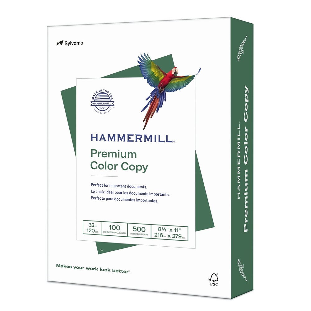 Hammermill Printer Paper Premium Color 32 Lb Copy Paper 8.5 x 11 - 1 Ream 500...