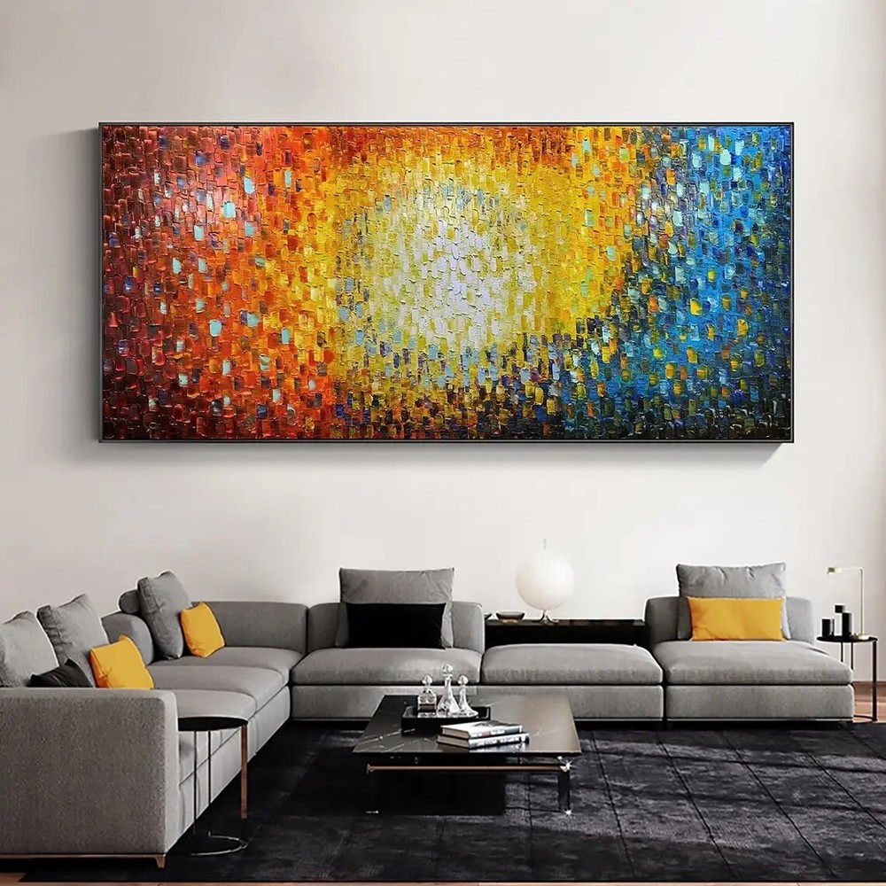 Abstract Colorful Oil Painting on Canvas Textured Acrylic Painting Modern