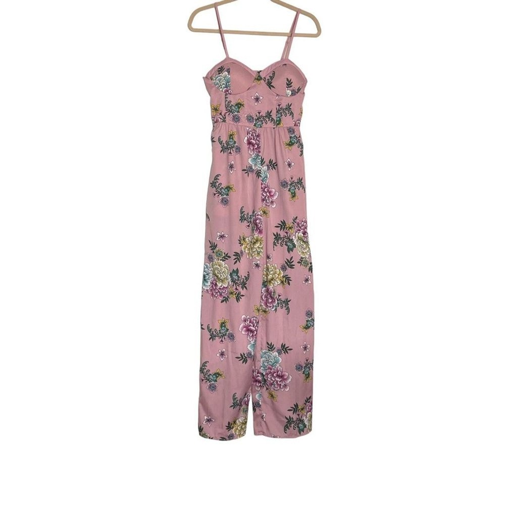 Moissanite Corset Bodice Wide Leg Jumpsuit Floral Small by Band of Gypsies