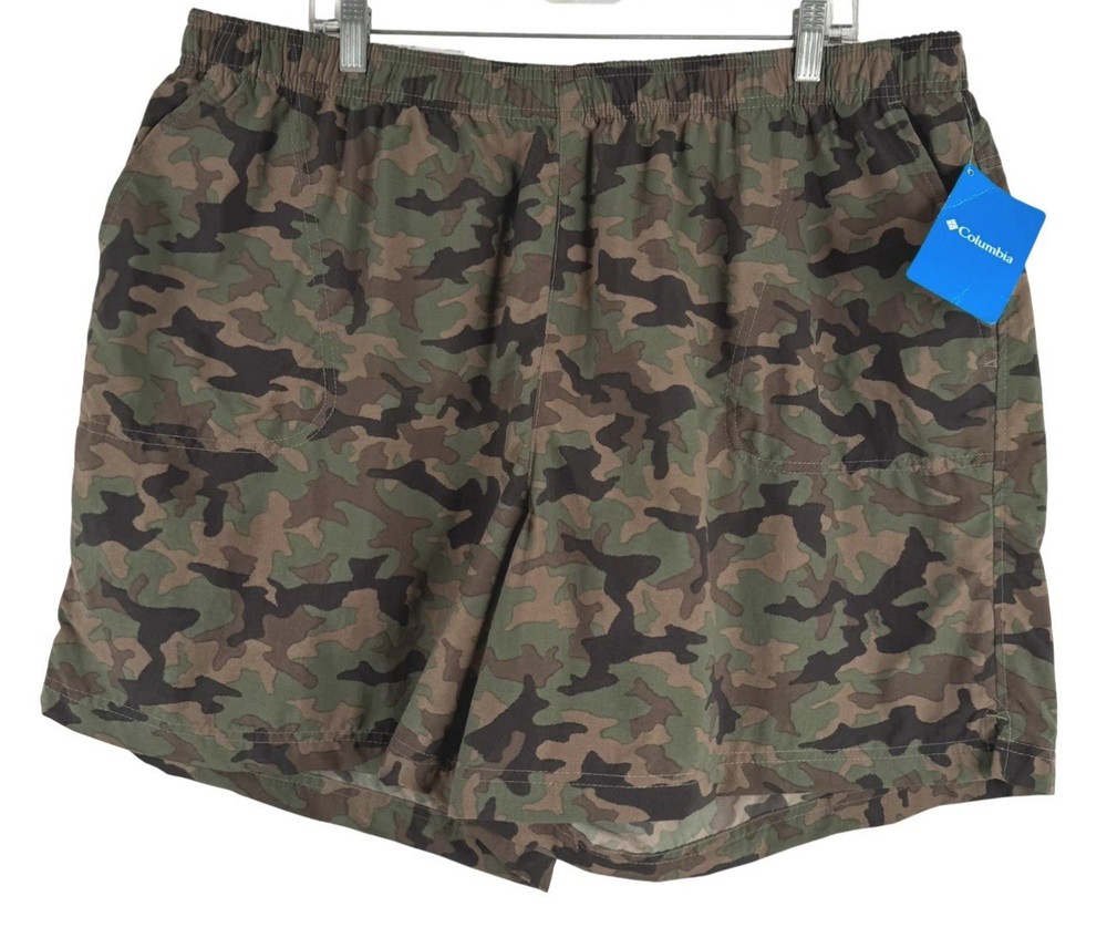 New Columbia Womens 2X Sandy River II Printed Shorts Cypress Camo