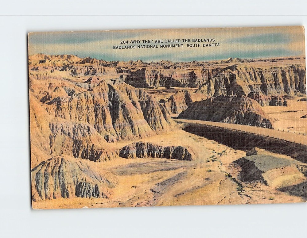 Postcard Badlands National Monument South Dakota USA