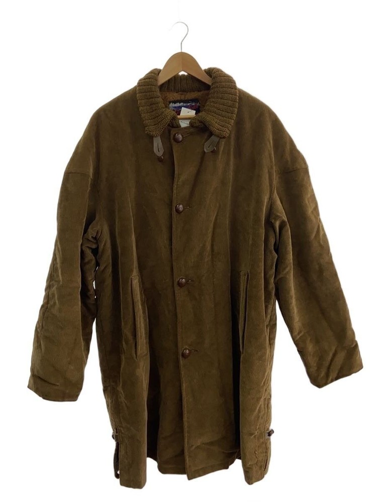 Stainless Steel Collar Coat/Free/Corduroy/Khk/Plain 1599