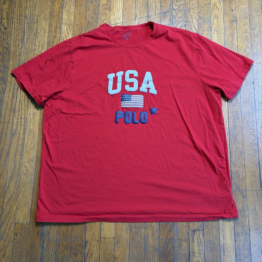 Polo Ralph Lauren USA American Flag T-Shirt Men’s Size 2XB Red Big & Tall