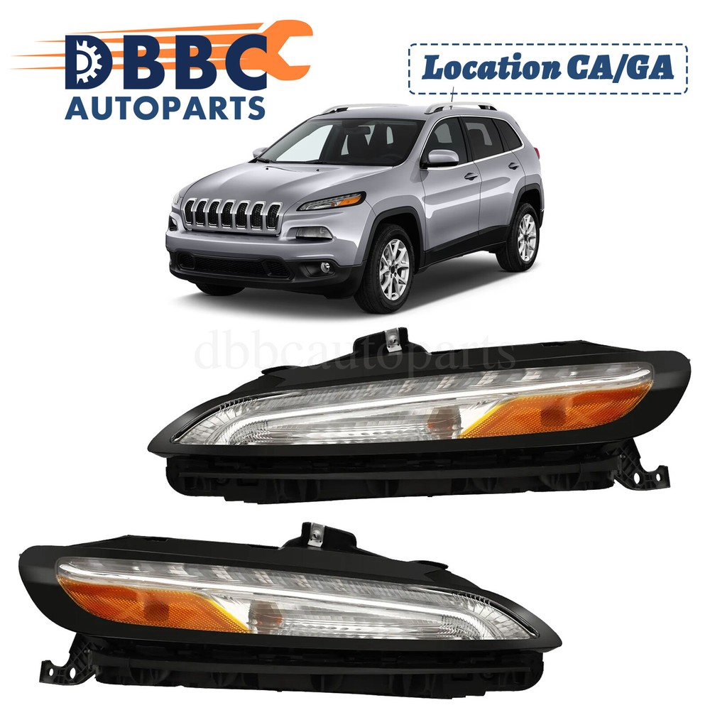 2014-2017 Jeep Cherokee LH&RH Headlight with DRL Driver Side Parking Light