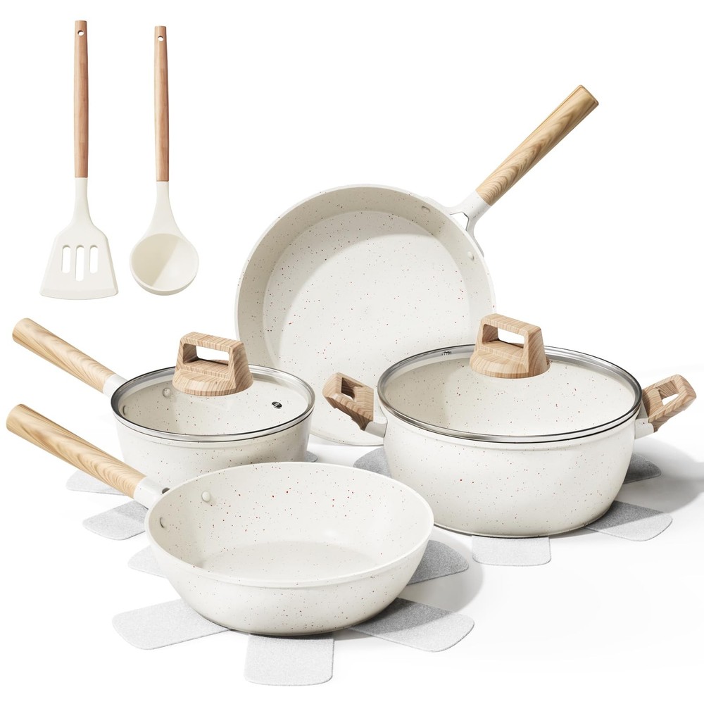 11-Piece Nonstick Ceramic Cookware Set with Large Pots & Pans