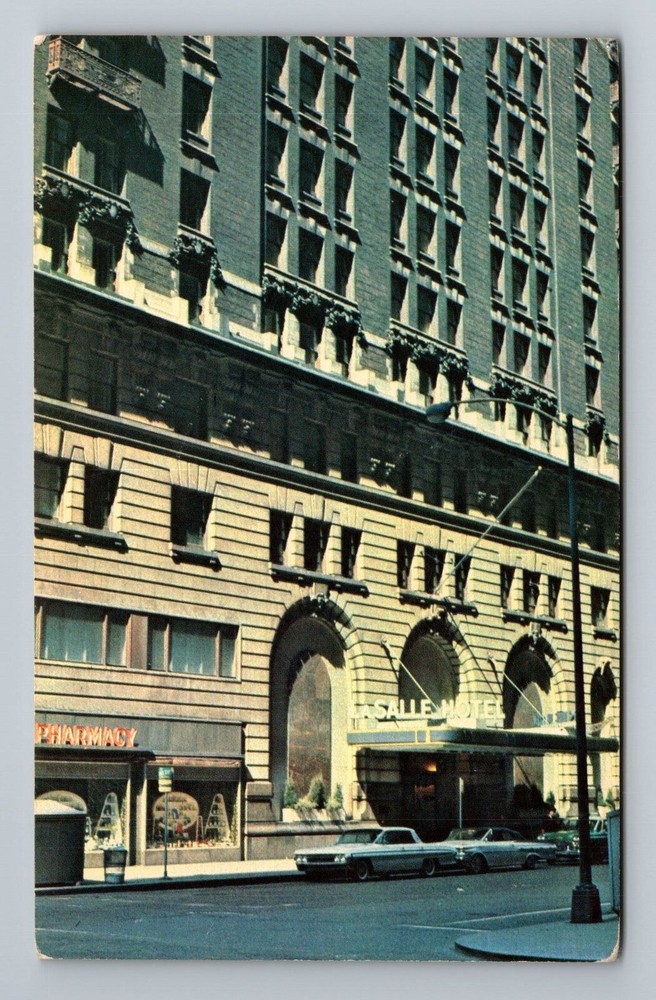 Chicago IL-Illinois, La Salle Hotel, Advertising, Vintage Postcard