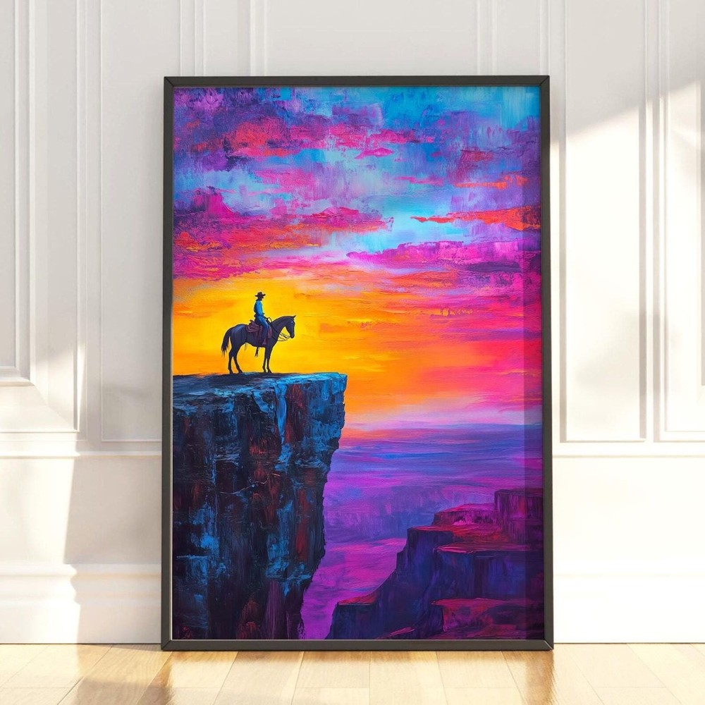 Colorful Horse Painting Maximalist Decor Vintage Print Horse Oil Painting Print