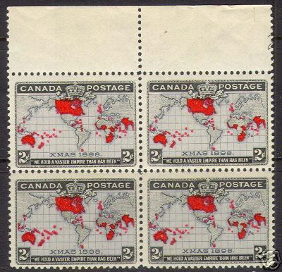 Canada #85 VF/NH Block With #2 Imprint In Salvedge