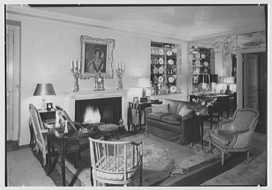 New York City NY Mrs Paul Renshaw 1949 Park Ave Living Room Fireplace