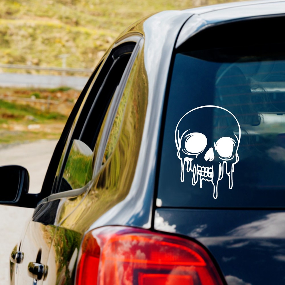 Melting Skull Vinyl Decal Sticker Car Truck Window Laptop Halloween Horror Evil