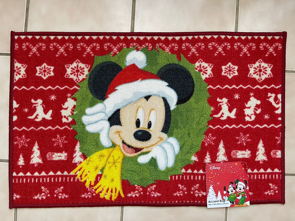 Disney Christmas Mickey Mouse Accent Rug 20x32 Festive Holiday Decor-image
