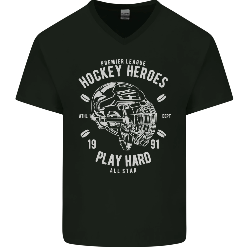Hockey Heroes Street Ice Mens V-Neck Cotton T-Shirt