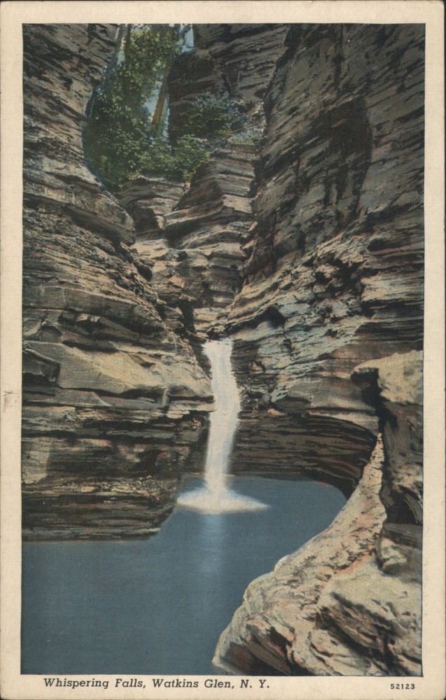 Watkins Glen, NY New York Whispering Falls Original Vintage Postcard
